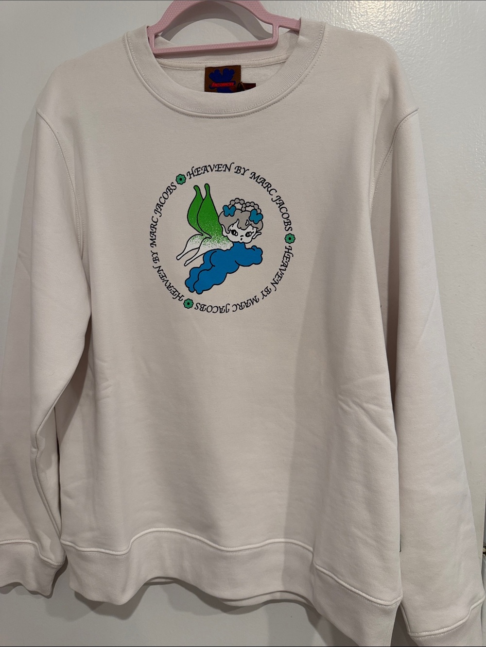 NWT Heaven by Marc Jacobs Unisex Chalk Dystopia Angel Sweatshirt